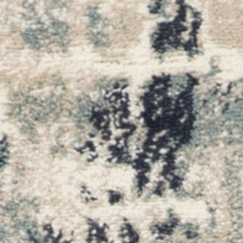 8' X 11' Blue and Beige Abstract Area Rug