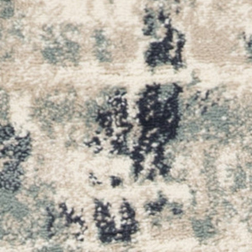 8' X 11' Blue and Beige Abstract Area Rug