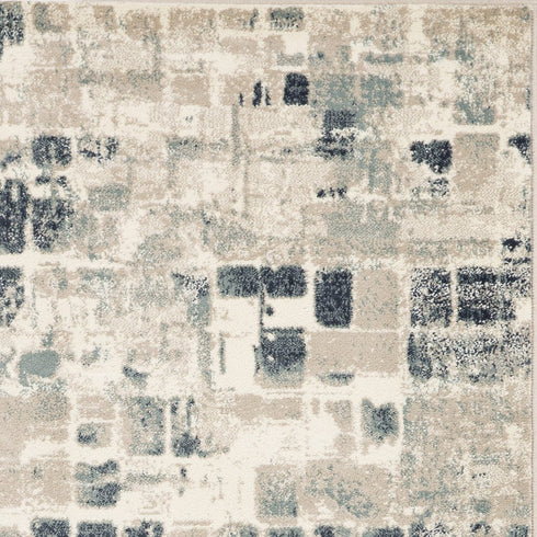 8' X 11' Blue and Beige Abstract Area Rug