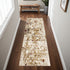 8' Natural And Brown Abstract Distressed Round Rug