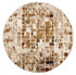 8' Natural And Brown Abstract Distressed Round Rug