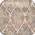 8' Ivory Rust And Green Oriental Round Rug