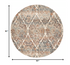 8' Ivory Rust And Green Oriental Round Rug