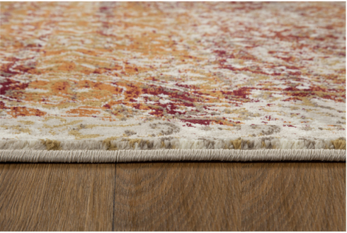 8' Rust And Ivory Oriental Runner Rug