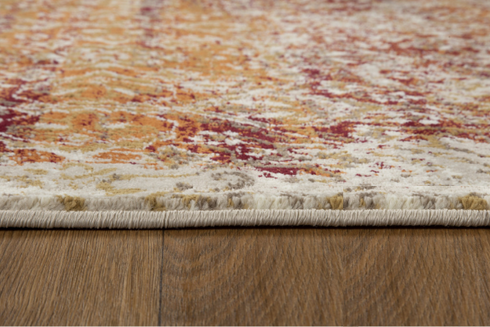 8' Rust And Ivory Oriental Runner Rug