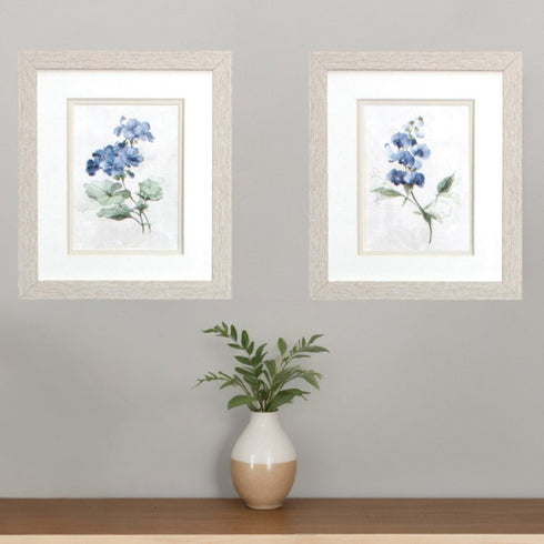 Set Of Two Farmhouse Perinwinkle White Framed Wall Art