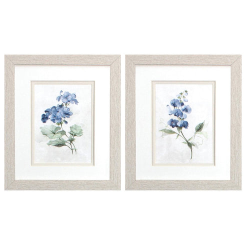Set Of Two Farmhouse Perinwinkle White Framed Wall Art