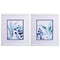 Set of Two Blue Flower Framed Art