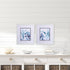 Set of Two Blue Flower Framed Art