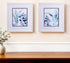 Set of Two Blue Flower Framed Art
