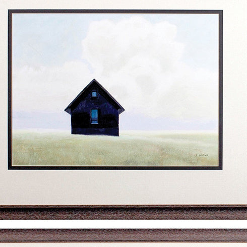 Set Of Two Lonely Landscape Wood Brown Framed Wall Art
