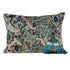 14" X 20" Beige and Green Cotton Throw Pillow With Fringe