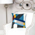 20" Blue and White Cotton Throw Pillow