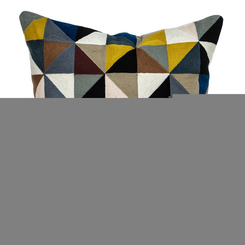 20" Black and Yellow Cotton Throw Pillow