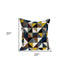 20" Black and Yellow Cotton Throw Pillow
