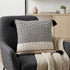 20" x 20" Beige Stripe Pattern Square Accent Throw Pillow with Tassel