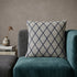 20" x 20" Blue Argyle Transitional Accent Throw Pillow