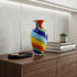 10" Rainbow Murano Glass Abstract Round Table Vase