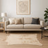 5' X 8' Off White And Silver Faux Cowhide Washable Non Skid Area Rug