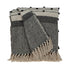 52" X 67" Beige and Black Woven Wool Throw Blanket