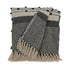 52" X 67" Beige and Black Woven Wool Throw Blanket
