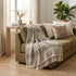 Beige Woven Wool Solid Color Reversable Throw