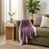 Purple Woven Cotton Throw Blanket
