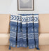 Blue Woven Cotton Striped Throw Blanket