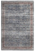 5' X 8' Blue Oriental Distressed Stain Resistant Area Rug