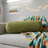 8" X 20" Moss Green Bolster Microsuede Throw Pillow