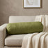 8" X 20" Moss Green Bolster Microsuede Throw Pillow