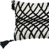 13" X 18" Black and White Throw Pillow with Tassels