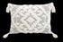 13" X 18" Gray and White Throw Pillow with Tassels