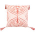 17" X 17" Coral Damask Zippered Polyester Throw Pillow With Tassels
