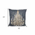 18" Gray and White Throw Pillow