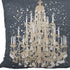 18" Gray and White Throw Pillow