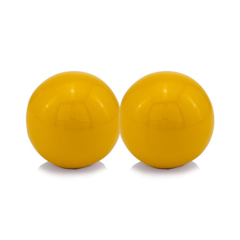 3" Yellow Aluminum Decorative Orb Tabletop Sculpture