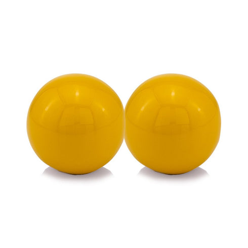 3" Yellow Aluminum Decorative Orb Tabletop Sculpture