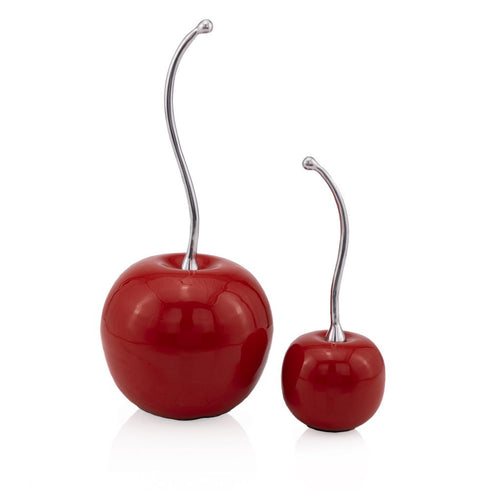 14" Red and Silver Aluminum Tabletop Sculpture
