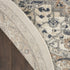 8' Ivory And Grey Round Oriental Power Loom Non Skid Area Rug