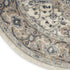 8' Ivory And Grey Round Oriental Power Loom Non Skid Area Rug