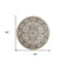 8' Ivory And Grey Round Oriental Power Loom Non Skid Area Rug