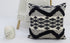 20" X 20" Black and White Chevron Textural Cotton Blend Throw Pillow