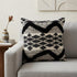 20" X 20" Black and White Chevron Textural Cotton Blend Throw Pillow