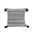 22" Black and White Southwestern Cotton Blend Throw Pillow With Tassels