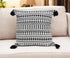 22" Black and White Southwestern Cotton Blend Throw Pillow With Tassels