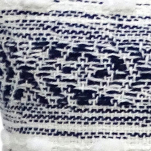 22" X 22" Blue And Peach Southwestern Stripe Handmade Throw Pillow With Tassels