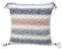 22" X 22" Blue And Peach Southwestern Stripe Handmade Throw Pillow With Tassels