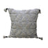 22" X 22" Off White Geometric Zippered Handmade Cotton Blend Throw Pillow With Tassels