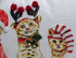 14" X 20" White And Red Cat Zippered Cotton Blend Christmas Throw Pillow